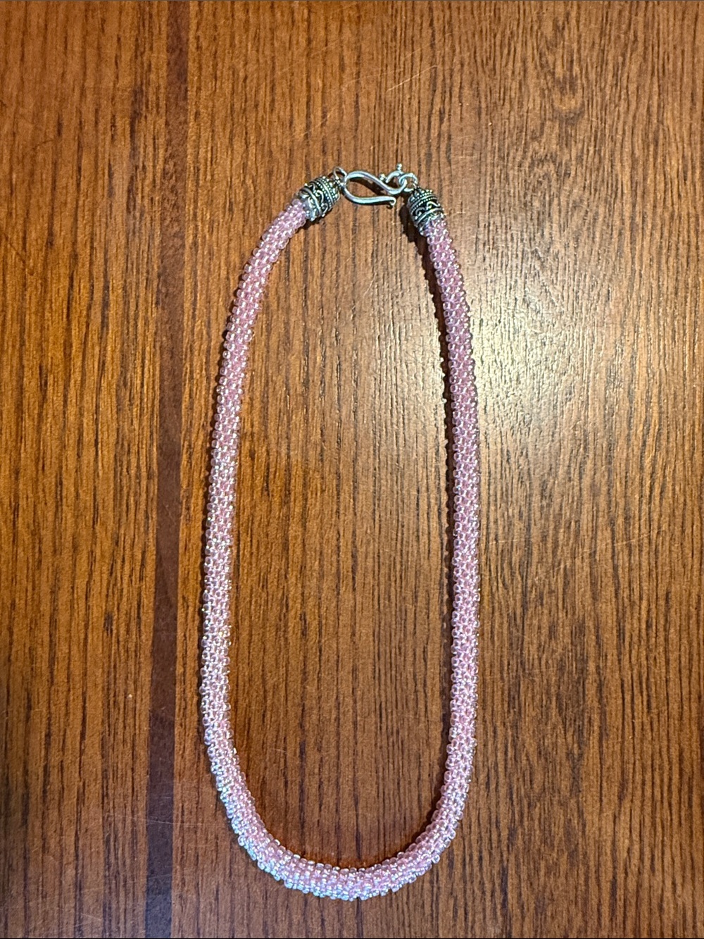 Kumihimo glass beaded necklace